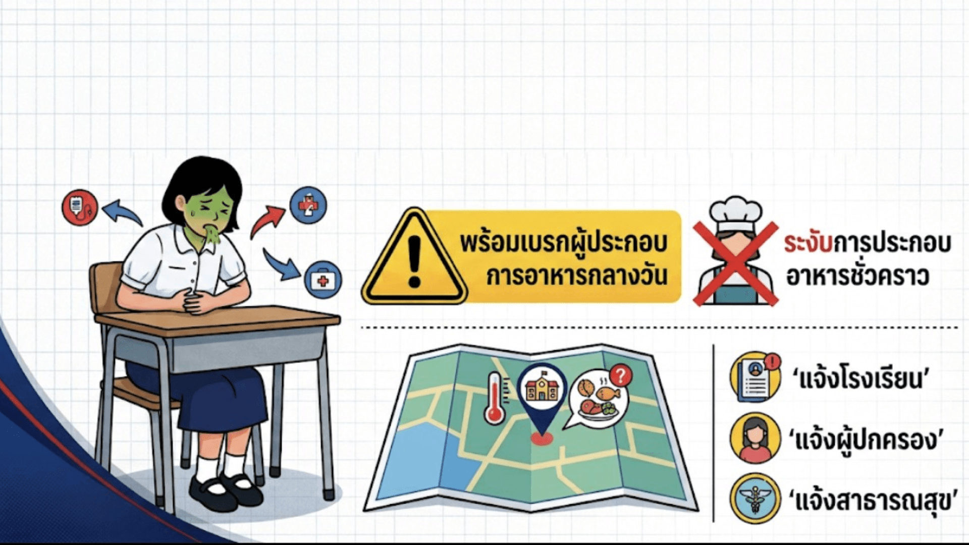 รร.วัดดอนไก่เตี้ย สั่งหยุดเรียน ป.4-6 หลังพบนักเรียนอาหารเป็นพิษท้องร่วง-พะอืดพะอม